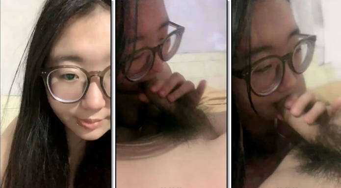 唇钉眼镜小姐姐，出租屋和男友操逼，埋头吃屌，丝袜足交，大肥臀骑乘位，主动上下套弄}
