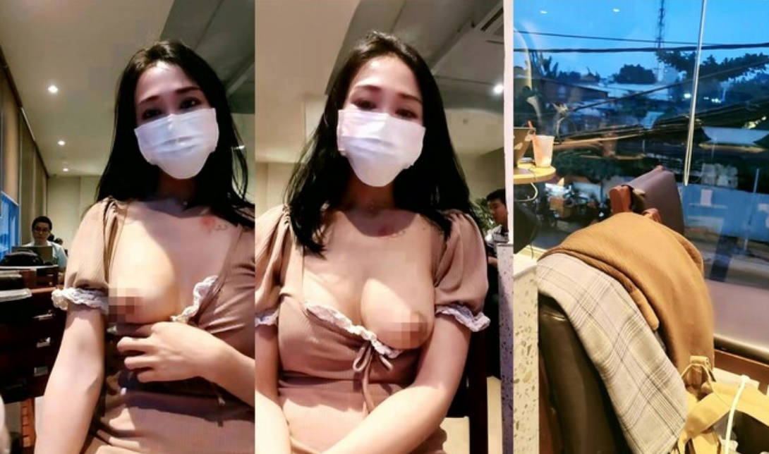 震惊，屌炸了，人来人往的餐厅露出，【我用力操】，背后的大爷错过了大好春光，极品美乳，骚穴湿}